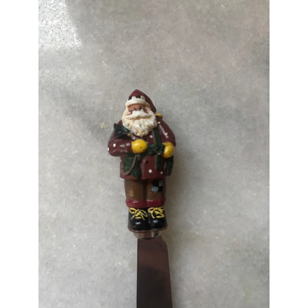 Boston Warehouse Santa Claus Cheese Spreader‎ Set of 4 Stainless Steel Christmas